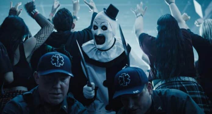 Art el Payaso en el video musical oficial A Work of Art de Ice Nine Kills para Terrifier 3