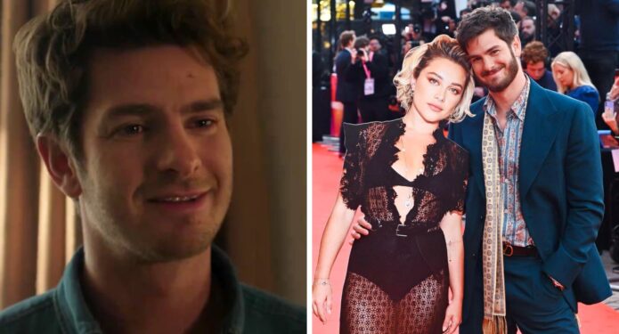 Andrew Garfield Florence Pugh acartonada
