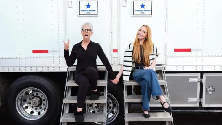 Jamie Lee Curtis y Lindsay Lohan filmando Un viernes de locos 2