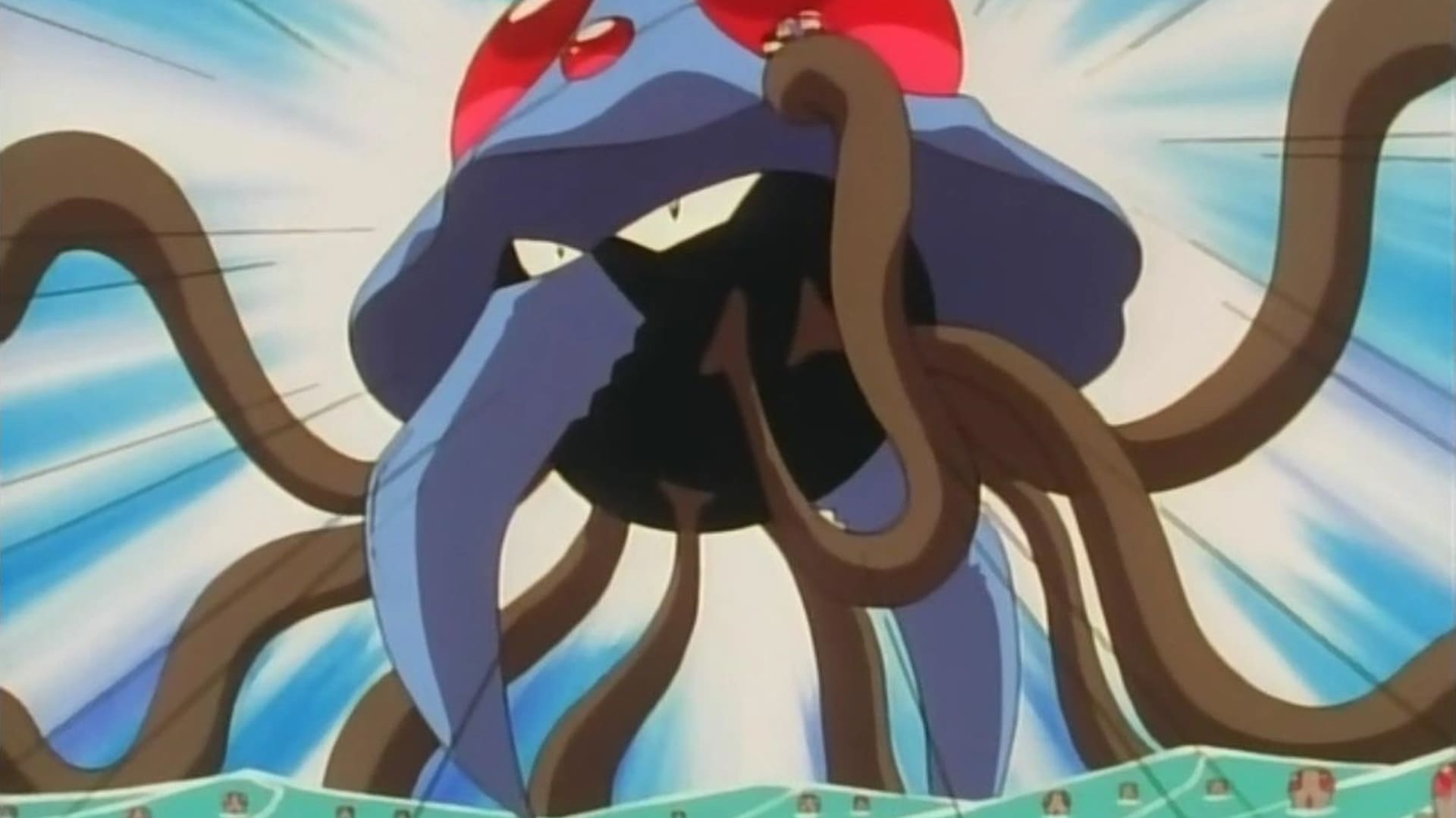 tentacool pelea destrucción de la ciudad