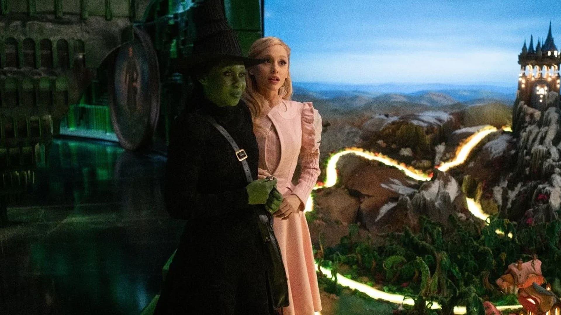 elphaba y glinda con el mago de oz