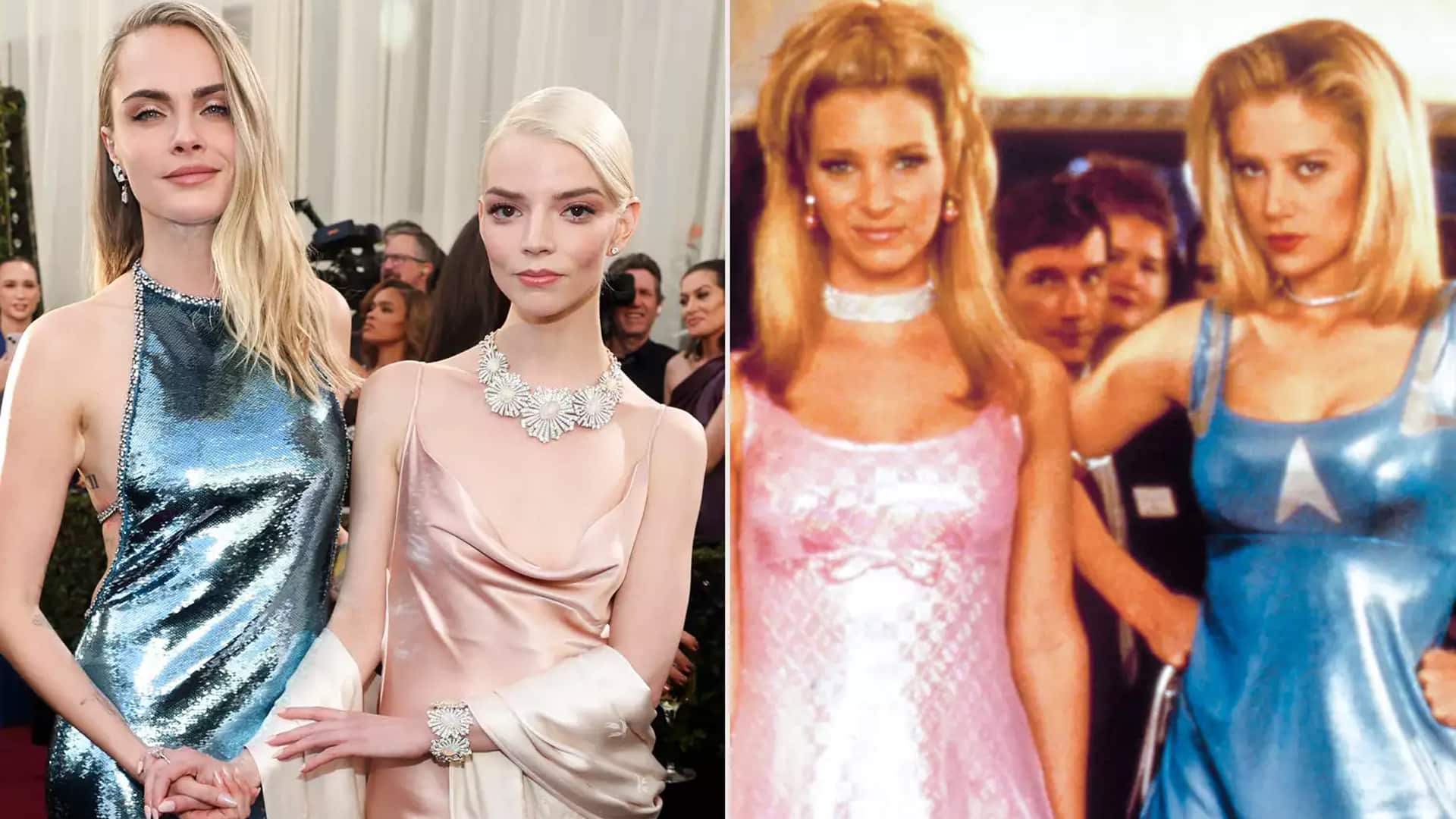 Anya Taylor y Cara Delevingne en los Globos de Oro.