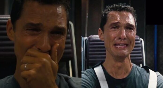 Matthew McConaughey llorando Interestelar