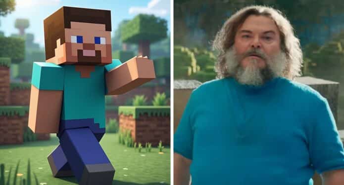 Preparación de Jack Black como Steve en Una película de Minecraft