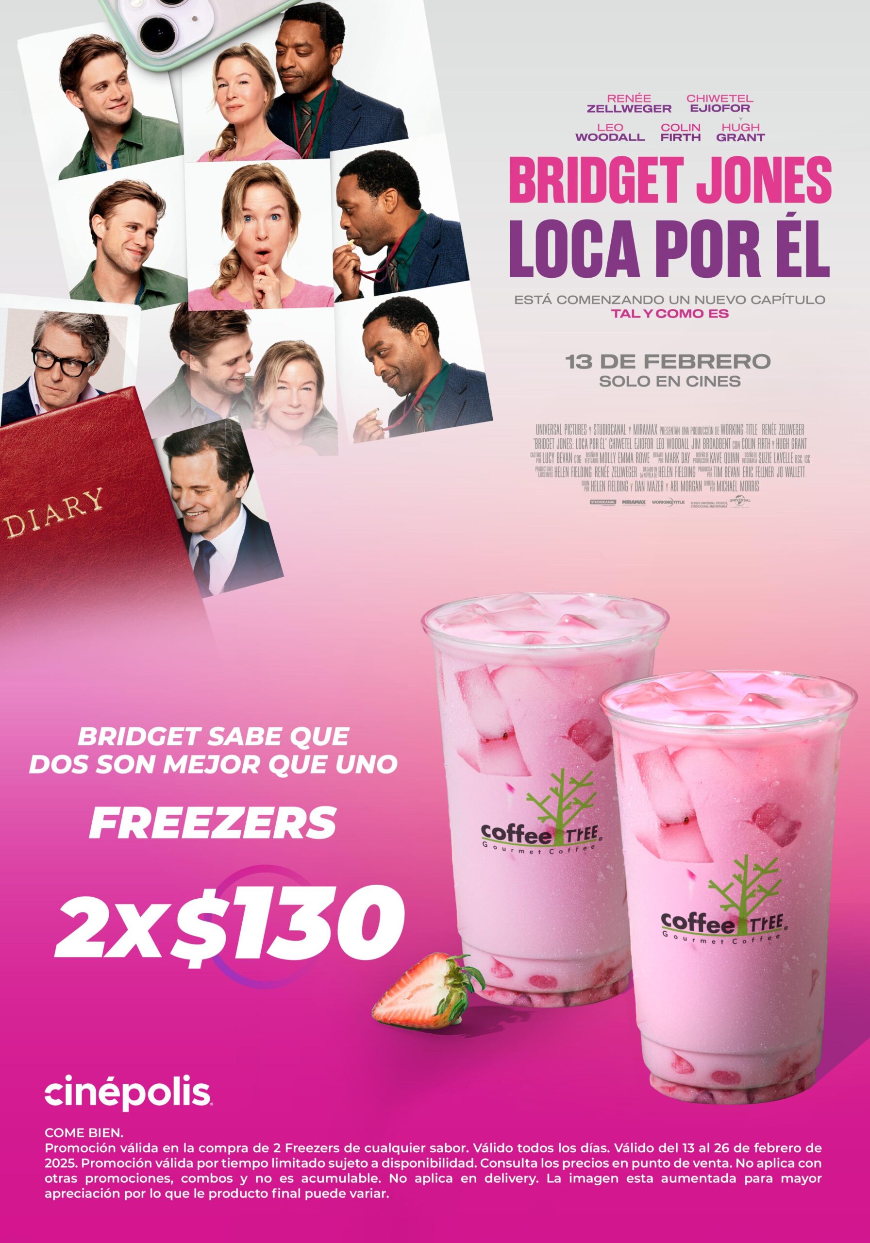 Loco por él Bridget Jones promo Cinépolis