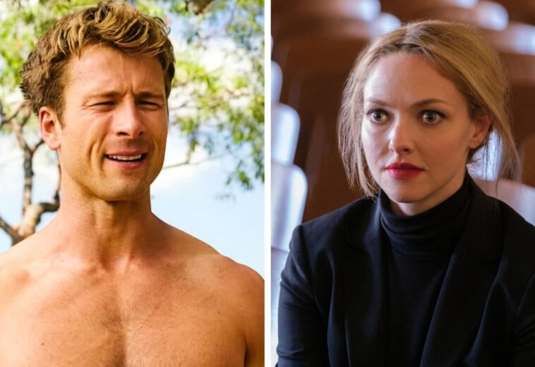 glen powell salvo a amanda seyfried de un momento vergonzoso