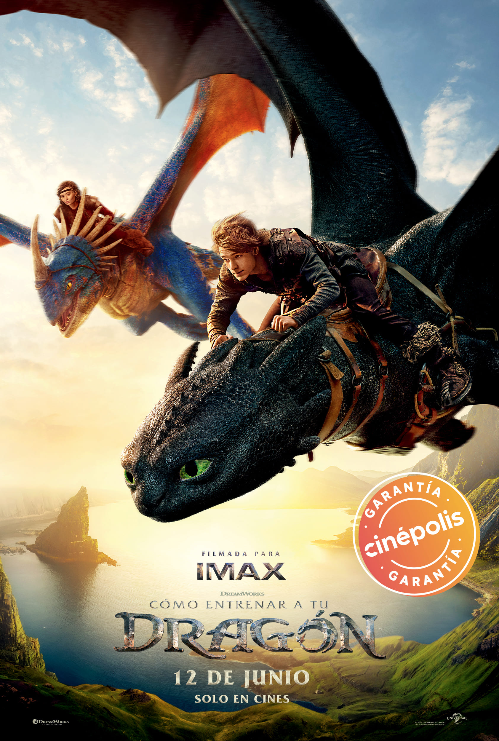 Cómo entrenar a tu dragón póster Garantía Cinépolis