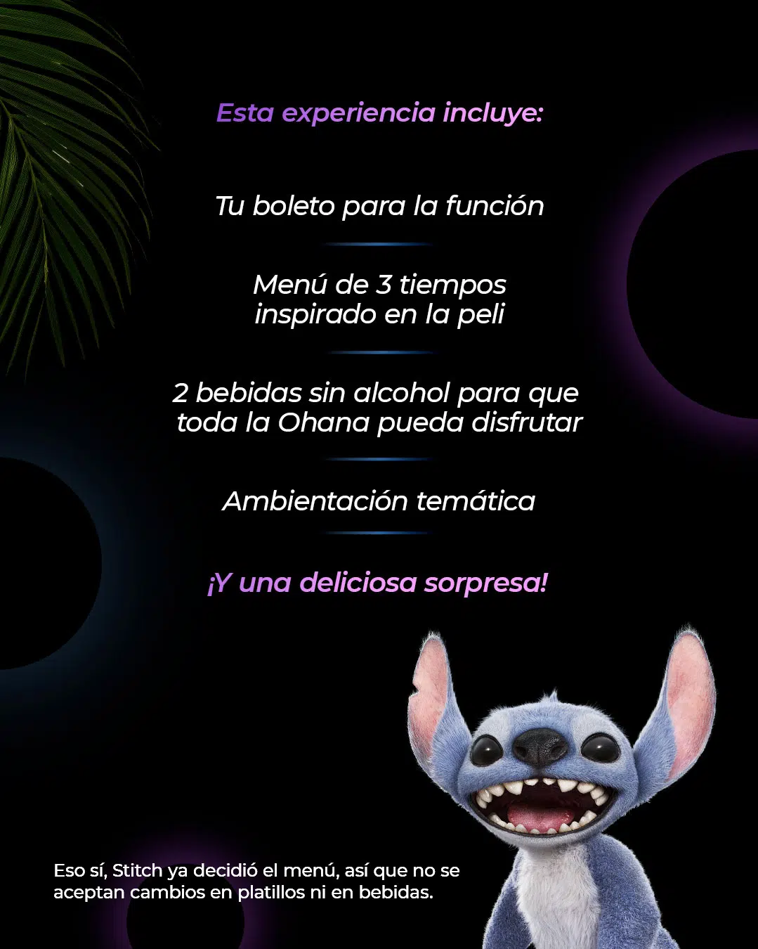 Menú Lilo y Stitch Cinépolis