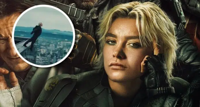 acrobacia de florence pugh en thunderbolts