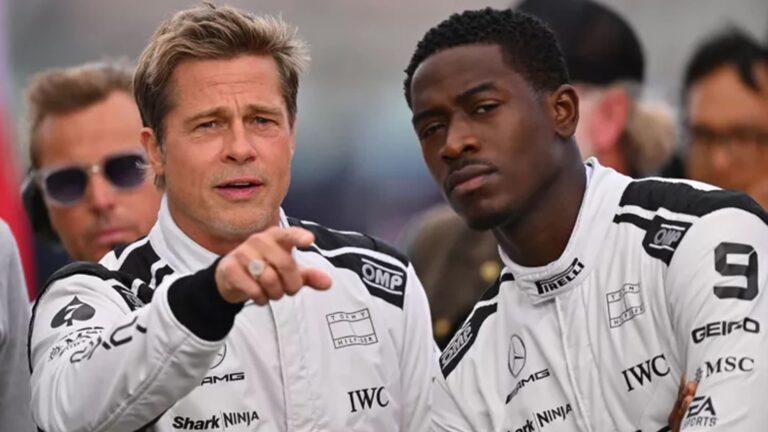 Brad Pitt y Damson Idris en el rodaje de F1
