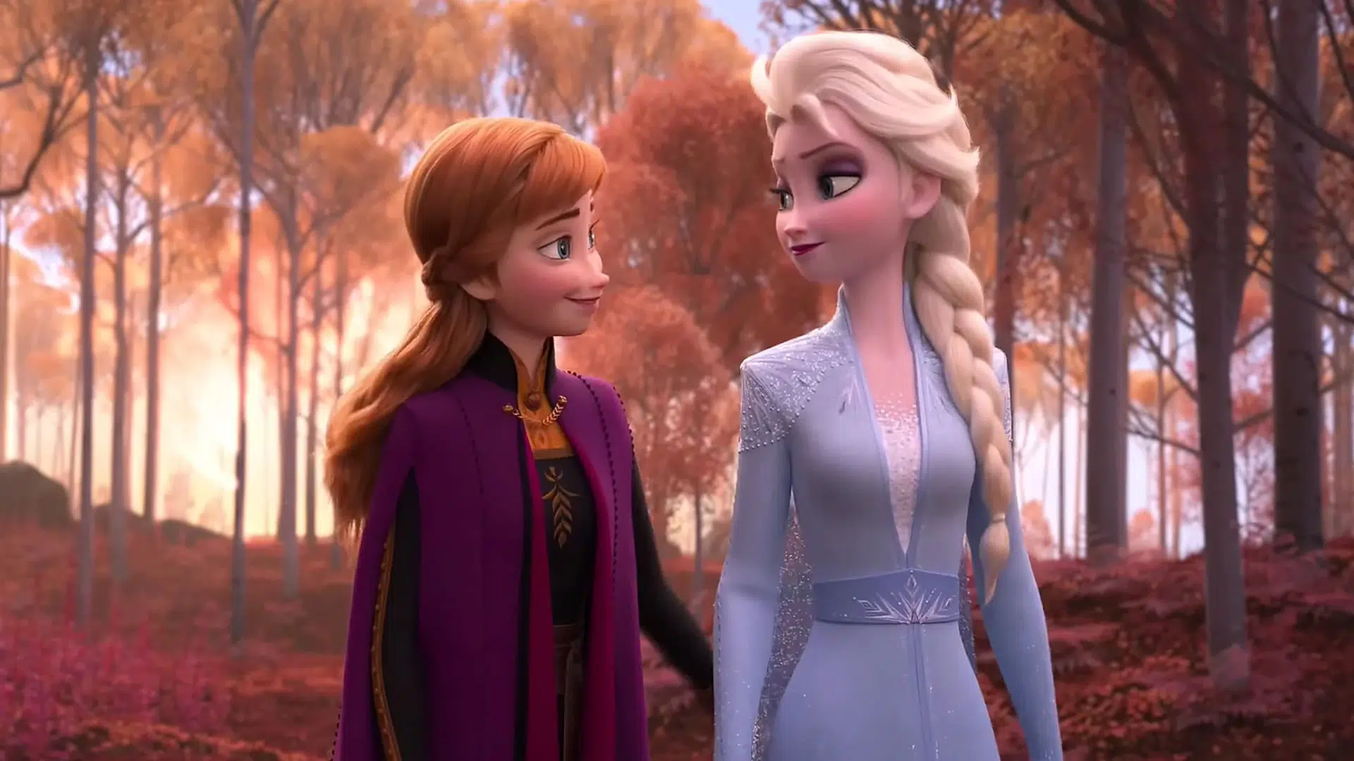 Anna y Elsa en el bosque