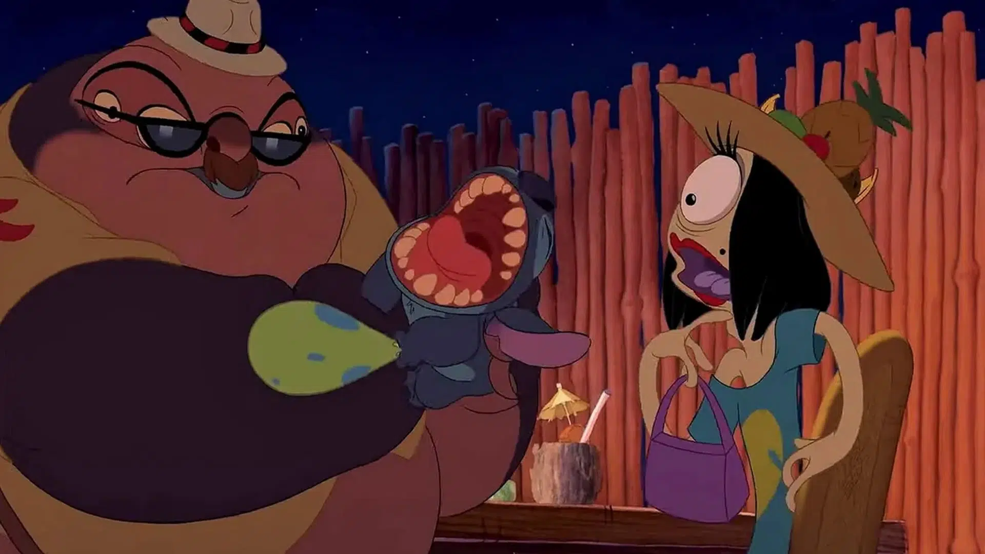 Jumba y Pleakley peleando con Stitch