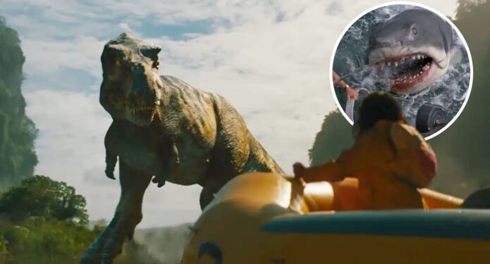 Escena de Jurassic World influenciada por Tiburón