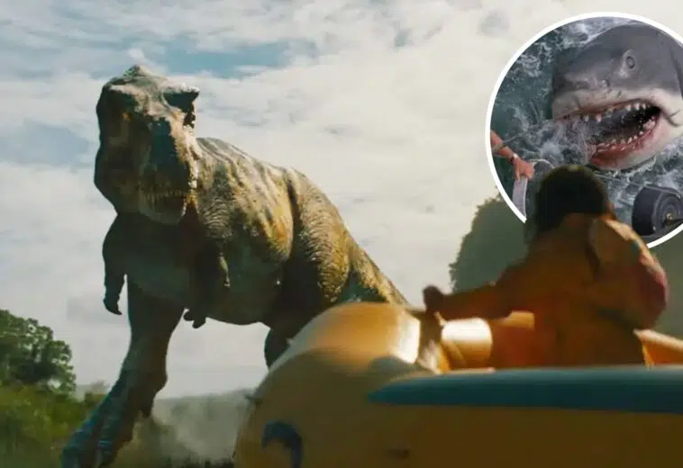 Escena de Jurassic World influenciada por Tiburón