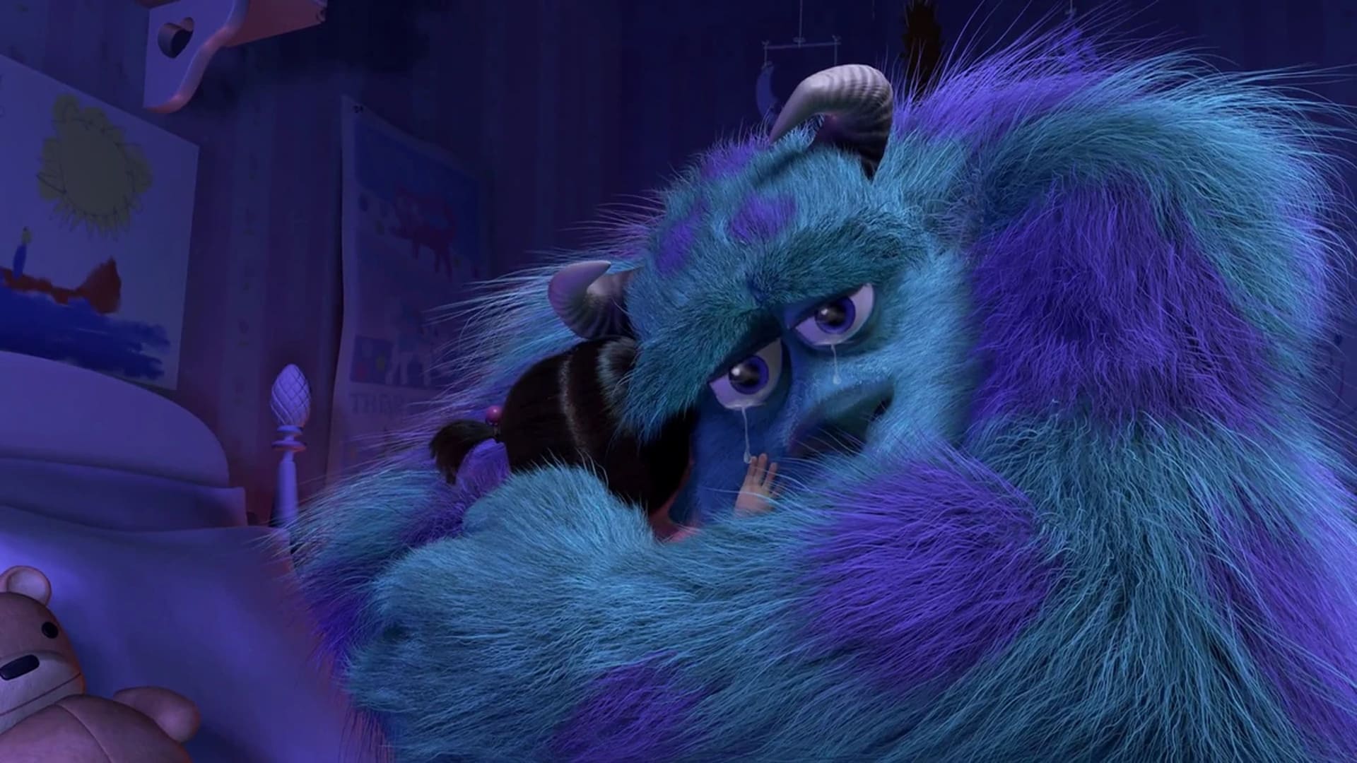 Sulley y Boo abrazo despedida