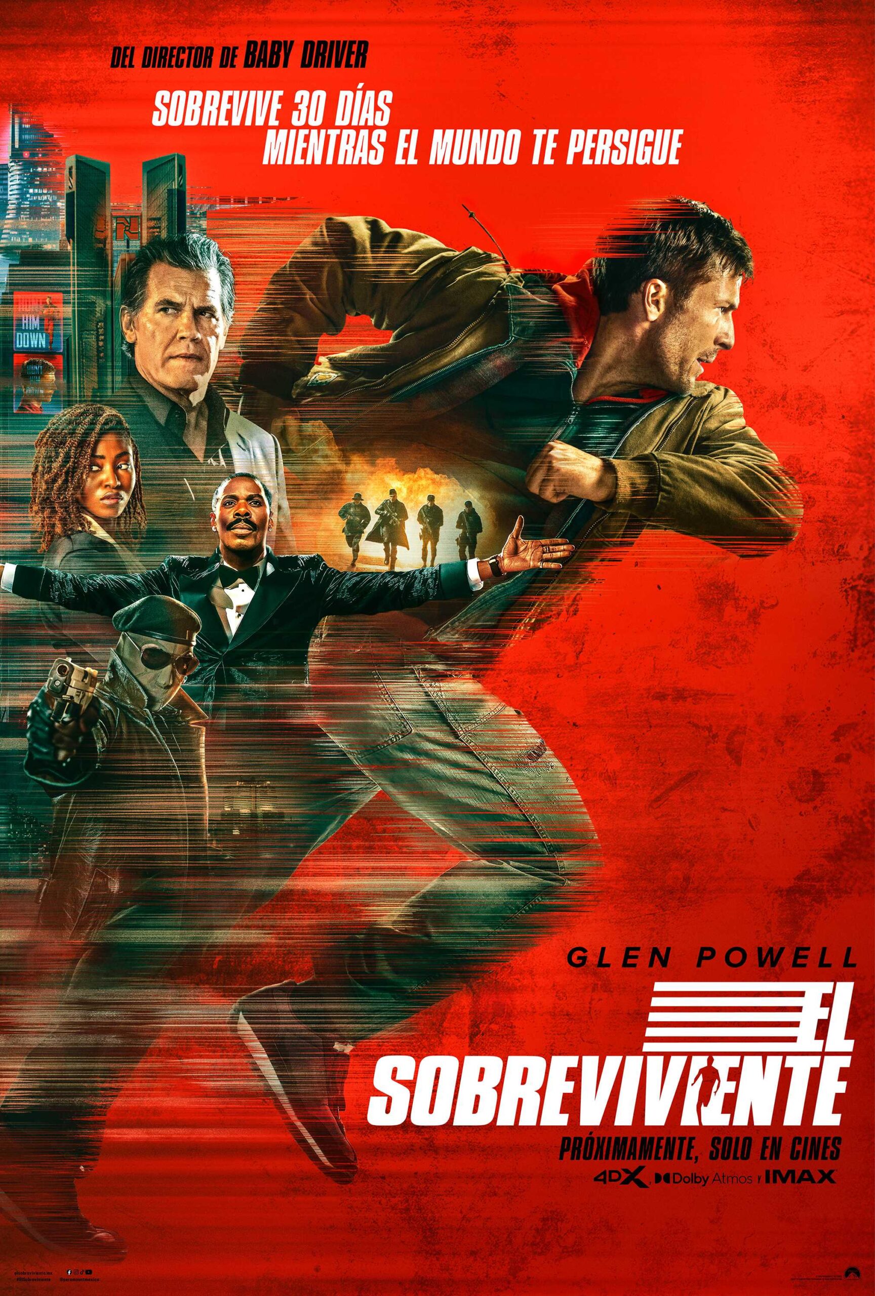 Póster de El sobreviviente Glen Powell