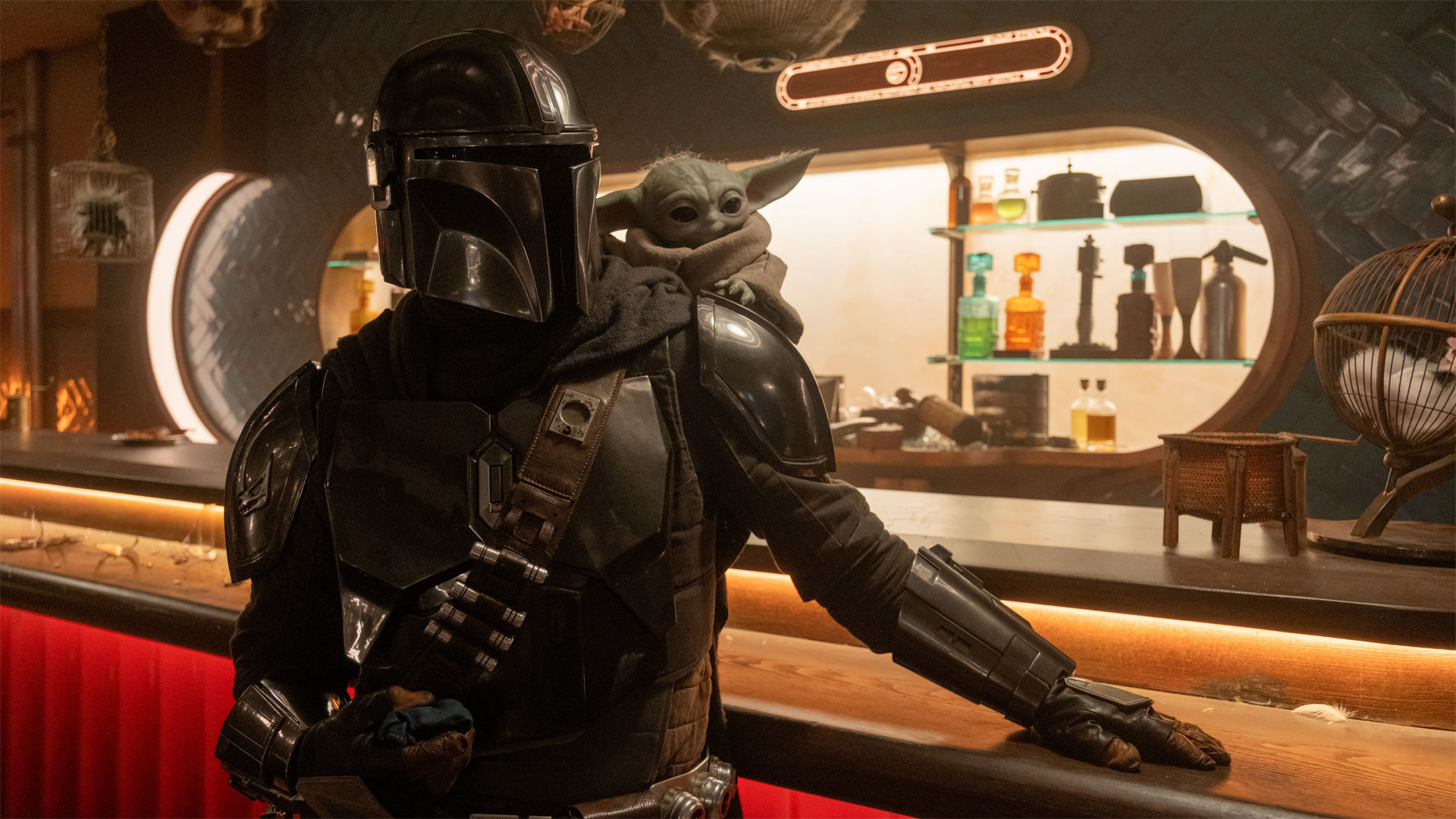 The Mandalorian and Grogu escena bar