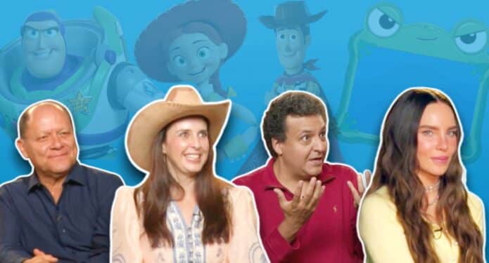 José Luis Orozco, Iran Castillo, Arturo Mercado Jr y Belinda en Toy Story 5