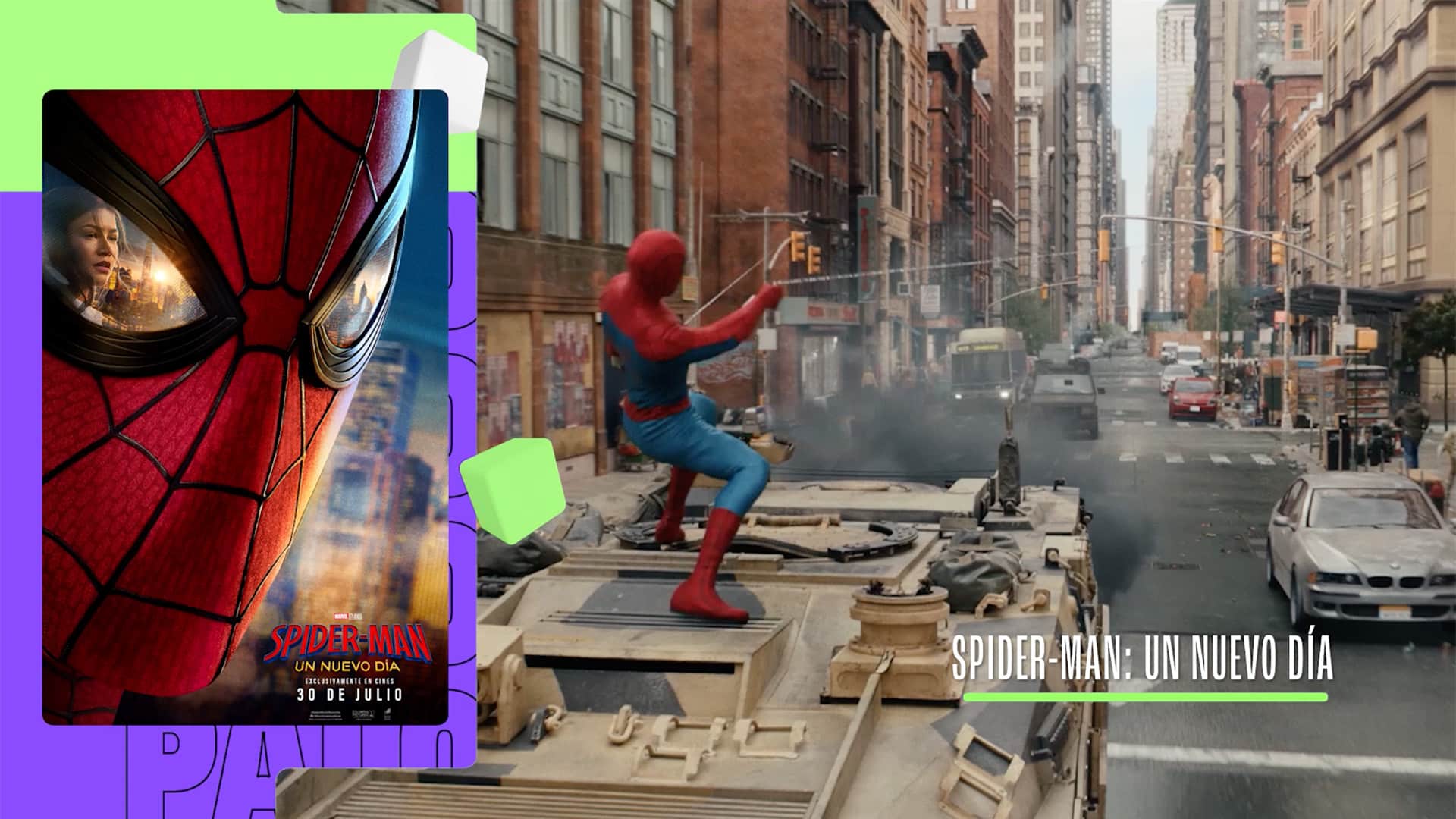 Spider-Man escena carretera