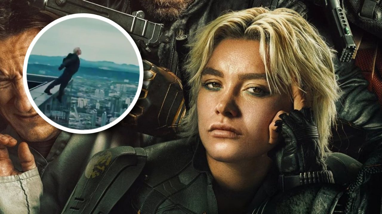 acrobacia de florence pugh en thunderbolts
